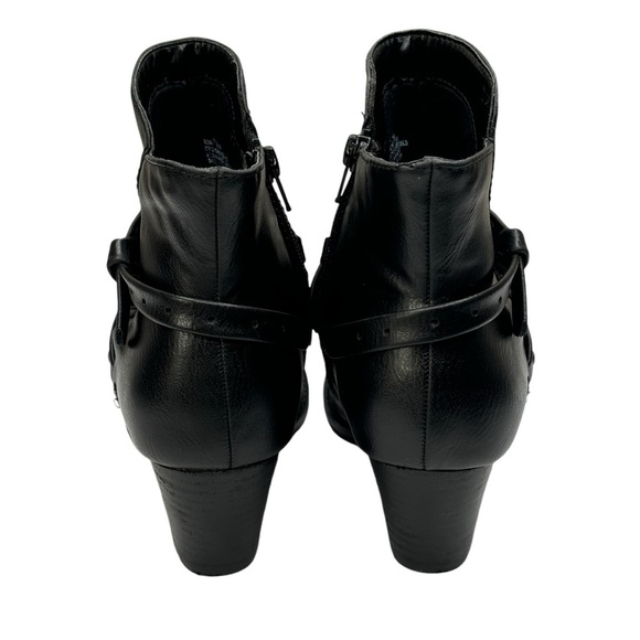 Bare Traps Black Ankle Boots Size 7.5 Side Zip 2” Block Heel Vegan Leather - Picture 7 of 10